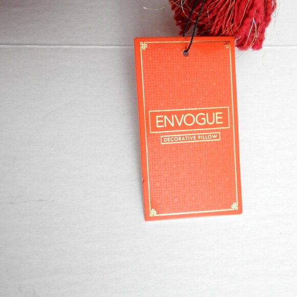 NWT Red Velvet Decorative Rectangle Pillow Gold Snakes Flowers Beaded Tessles - Picture 8 of 10